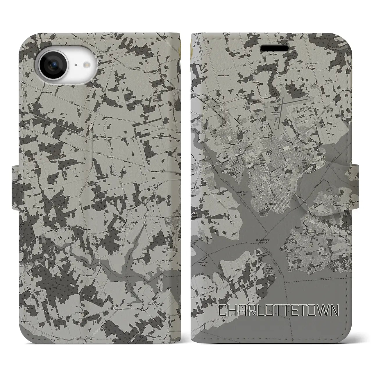 【シャーロットタウン(カナダ)】地図柄iPhoneケース(手帳タイプ)