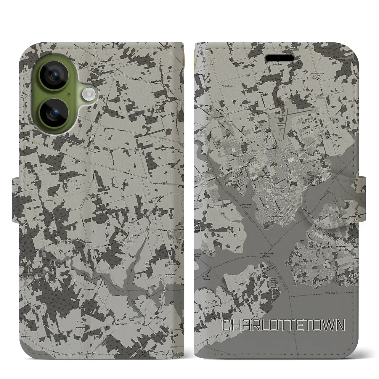 【シャーロットタウン(カナダ)】地図柄iPhoneケース(手帳タイプ)