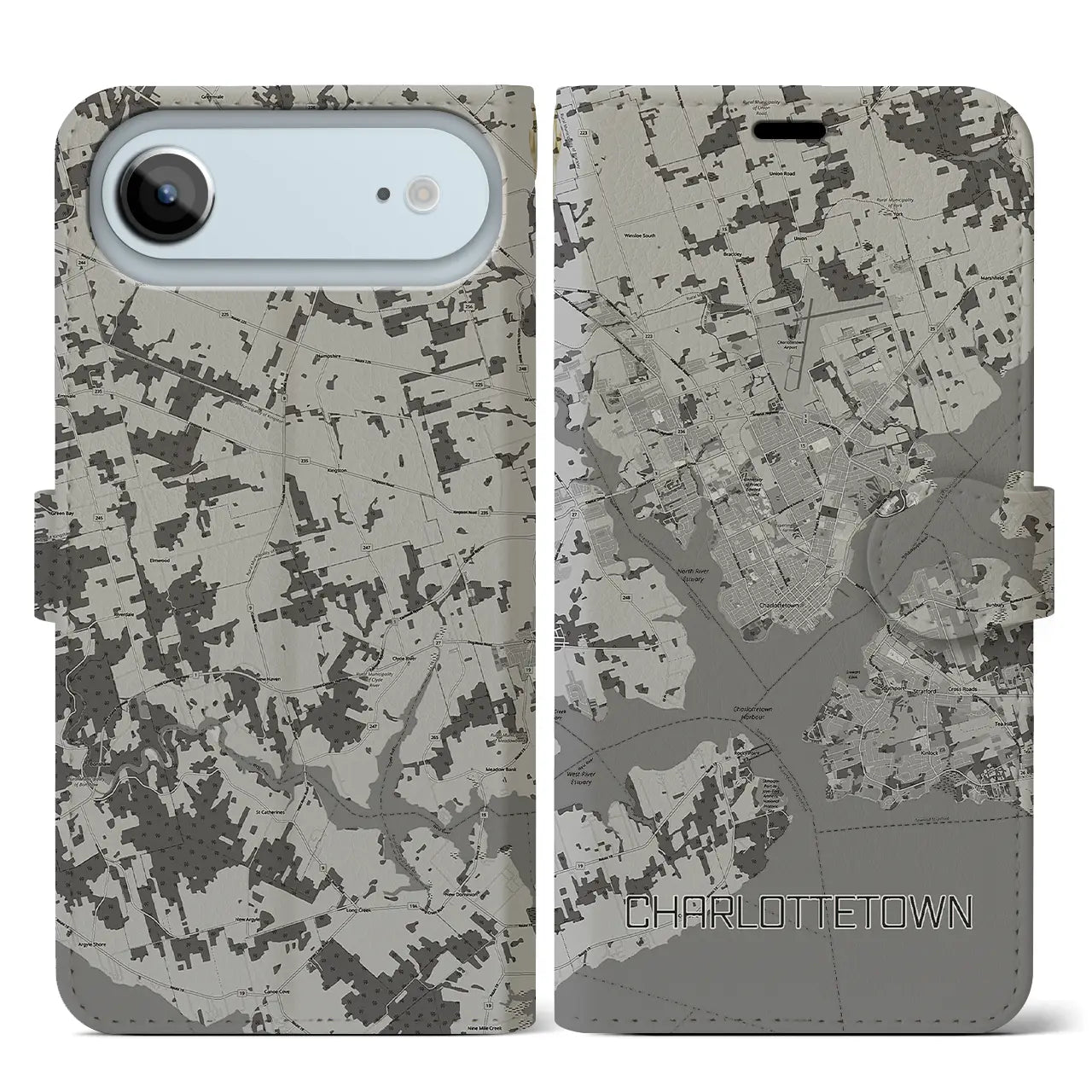 【シャーロットタウン(カナダ)】地図柄iPhoneケース(手帳タイプ)