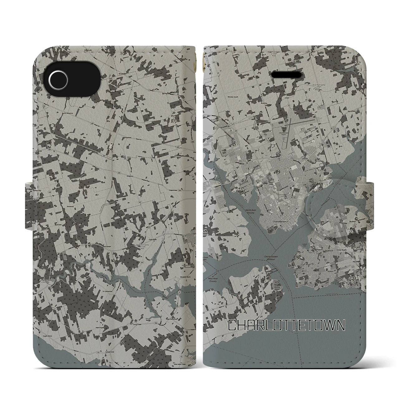 【シャーロットタウン(カナダ)】地図柄iPhoneケース(手帳タイプ)
