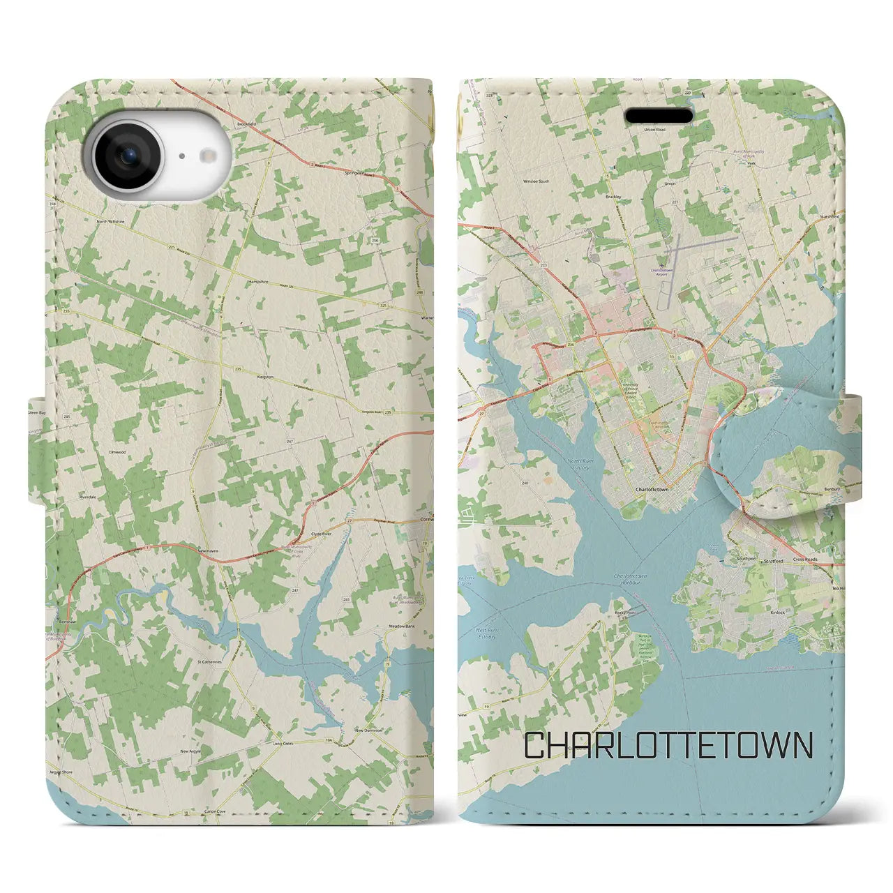【シャーロットタウン(カナダ)】地図柄iPhoneケース(手帳タイプ)