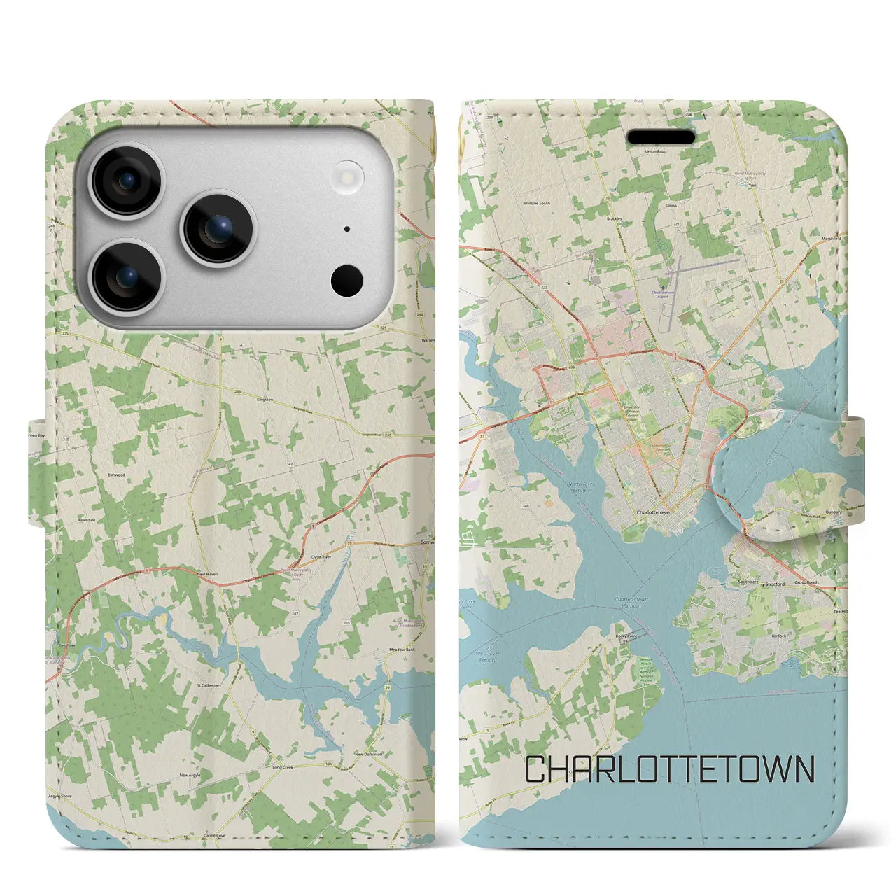 【シャーロットタウン(カナダ)】地図柄iPhoneケース(手帳タイプ)