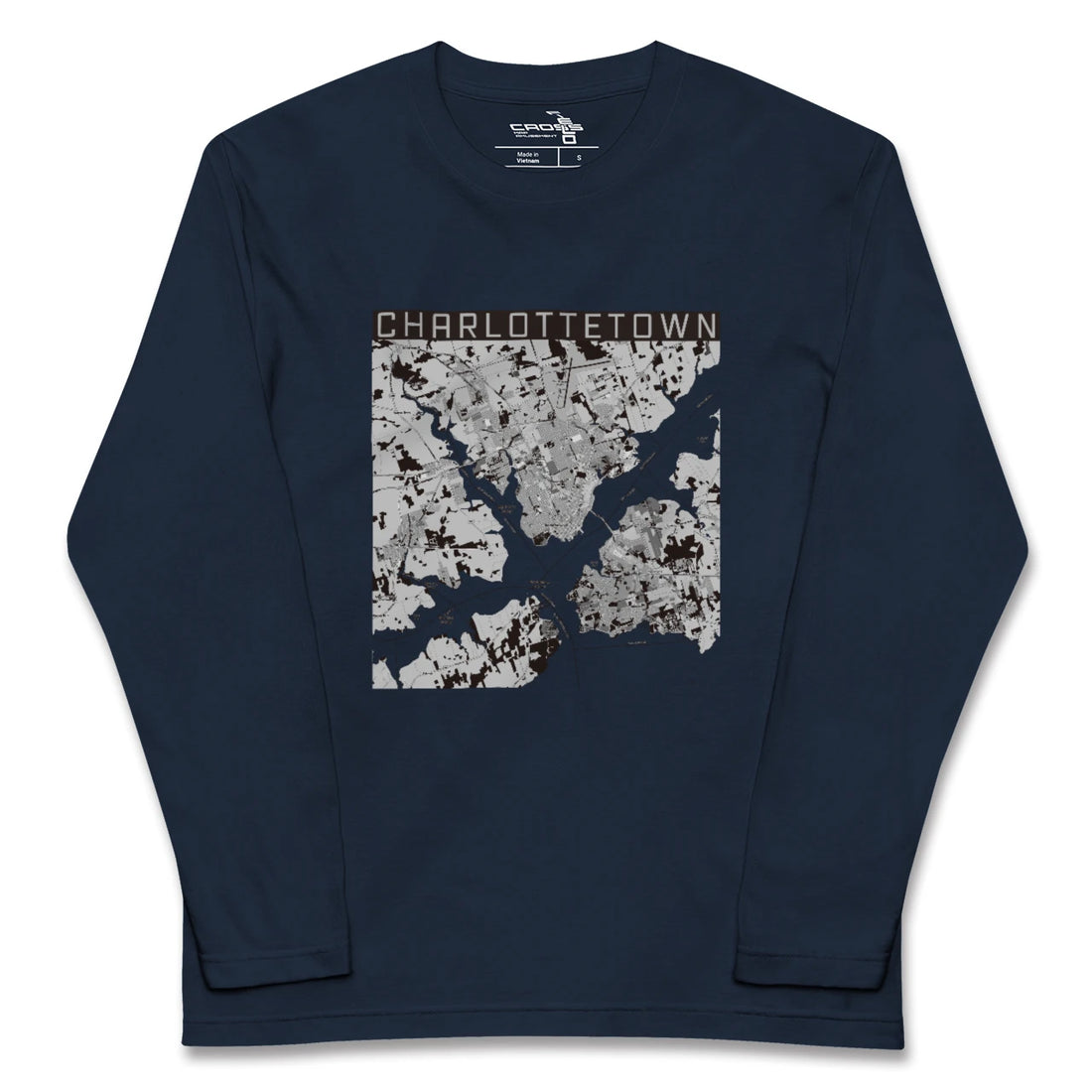 【シャーロットタウン(カナダ)】地図柄ロングスリーブTシャツ
