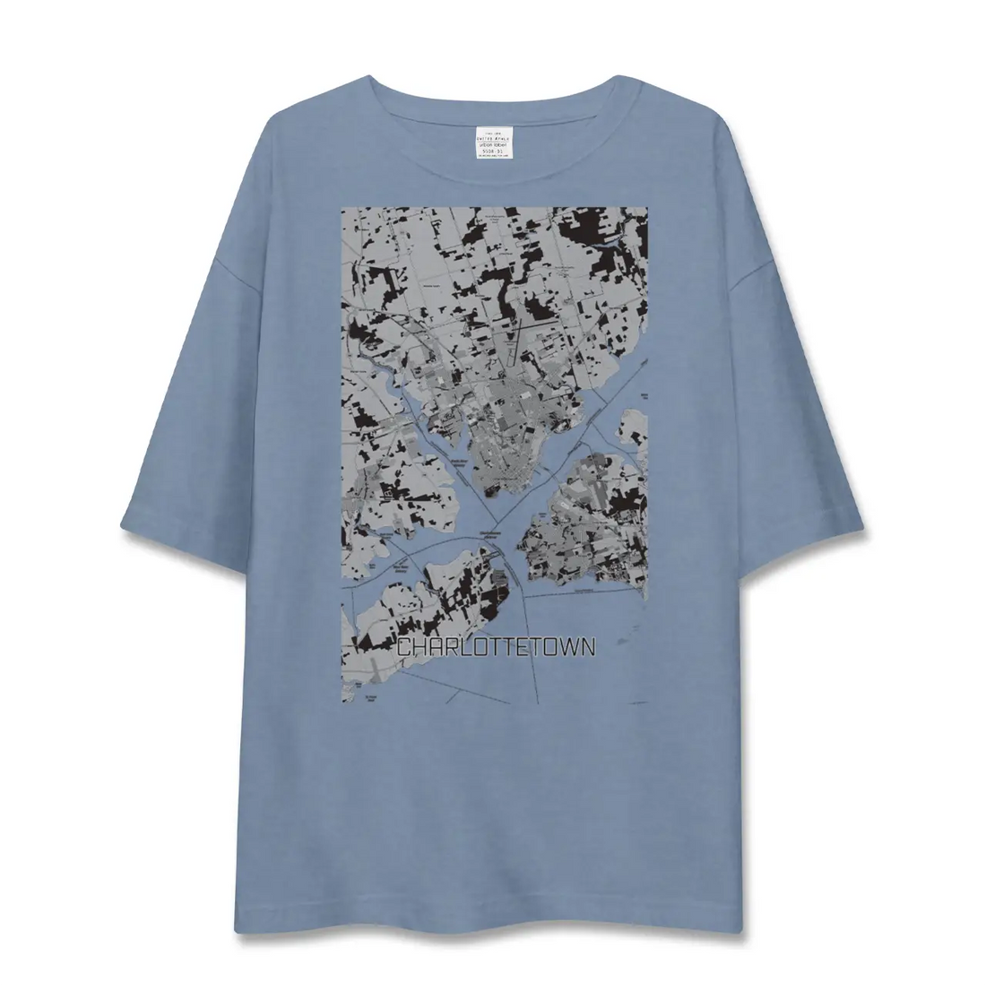 【シャーロットタウン(カナダ)】地図柄ビッグシルエットTシャツ
