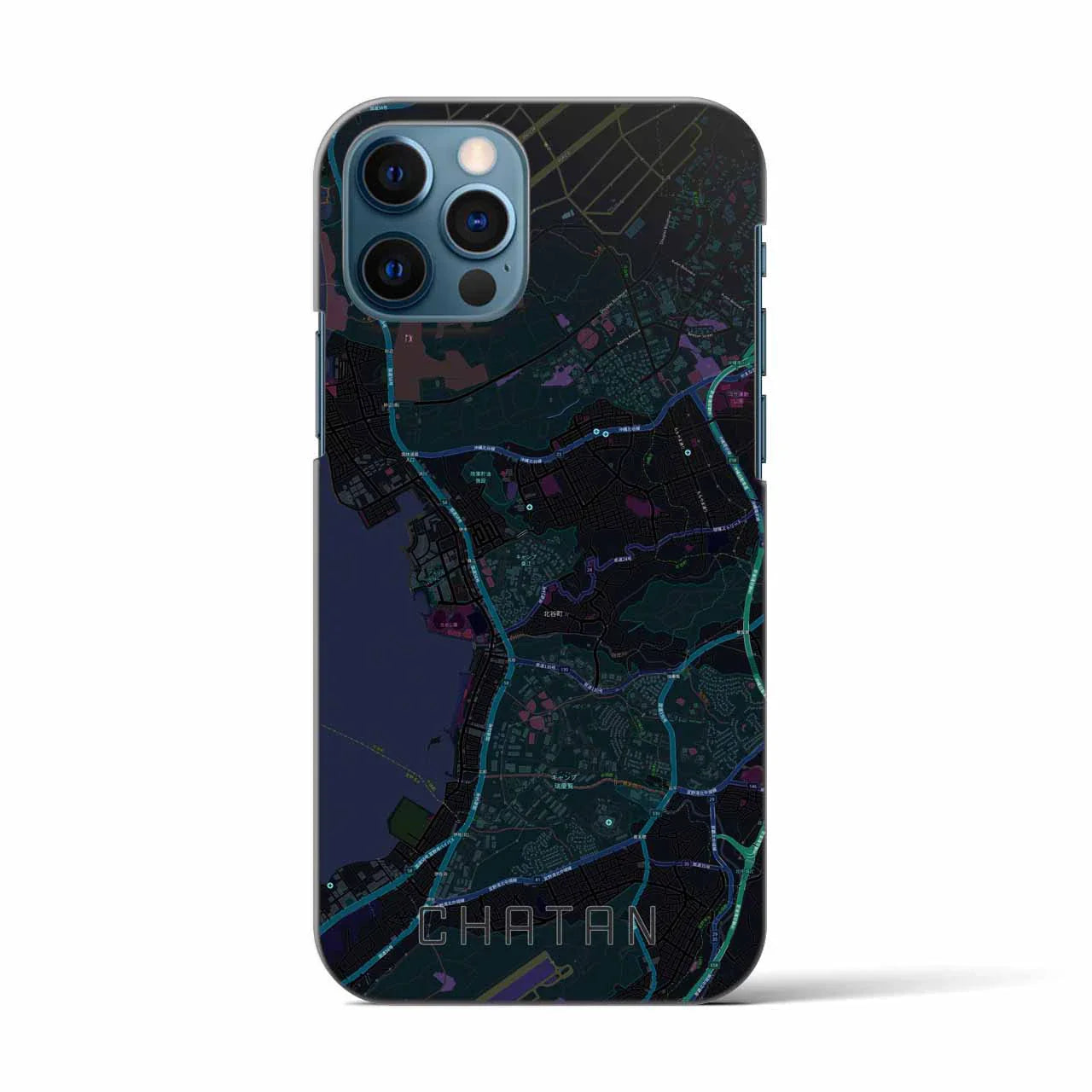 【北谷(沖縄県)】地図柄iPhoneケース(バックカバータイプ)