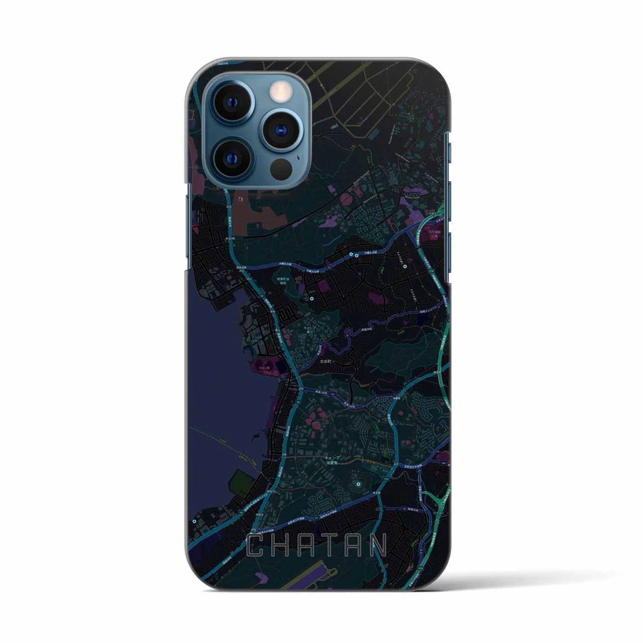【北谷(沖縄県)】地図柄iPhoneケース(バックカバータイプ)
