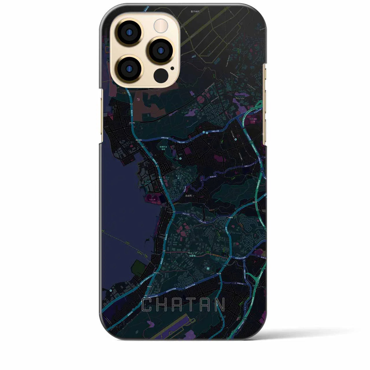 【北谷(沖縄県)】地図柄iPhoneケース(バックカバータイプ)