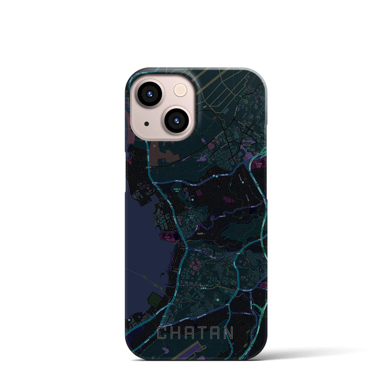 【北谷(沖縄県)】地図柄iPhoneケース(バックカバータイプ)