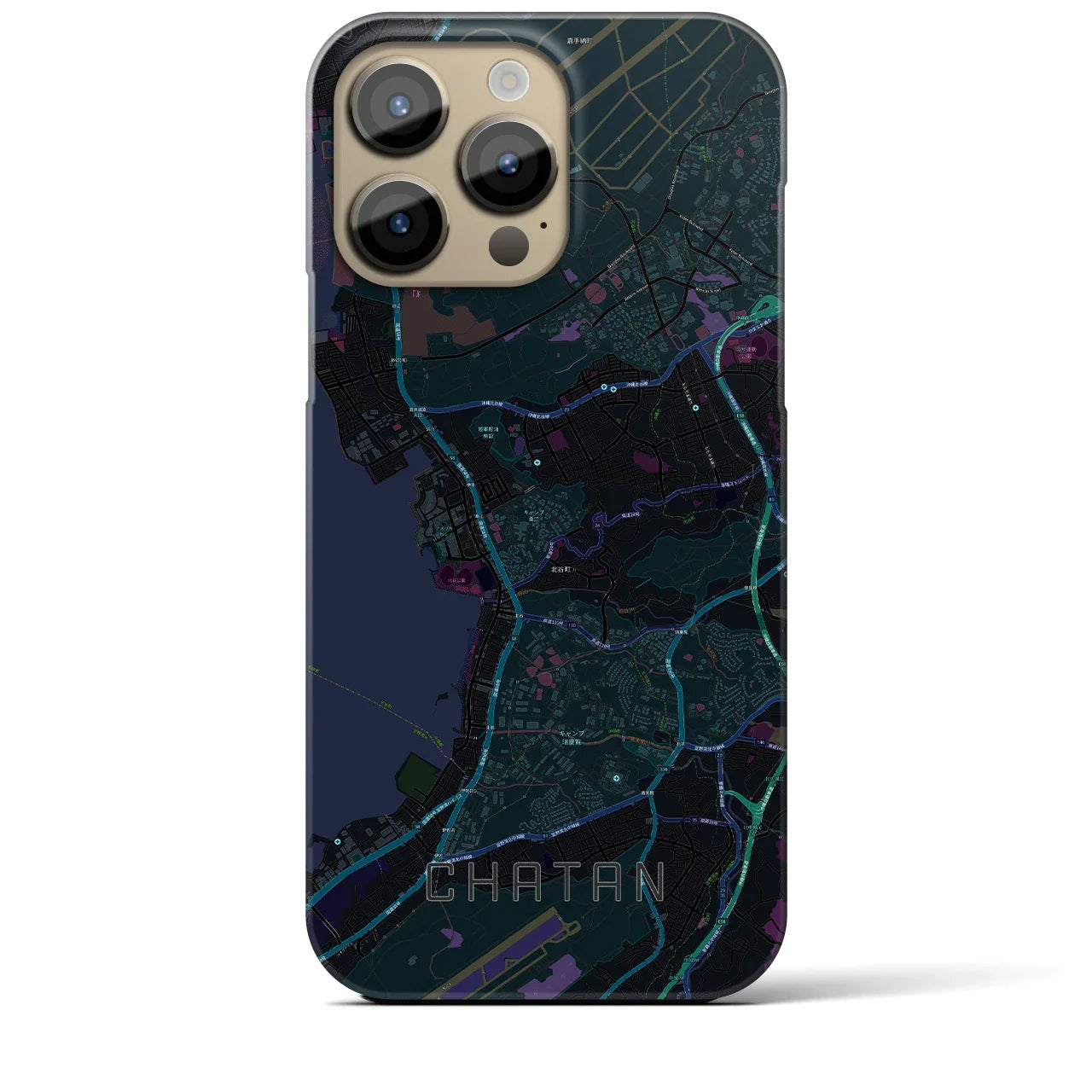 【北谷(沖縄県)】地図柄iPhoneケース(バックカバータイプ)