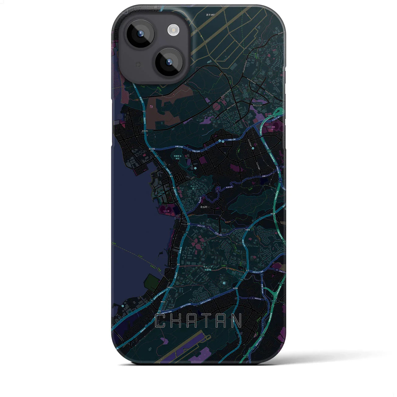 【北谷(沖縄県)】地図柄iPhoneケース(バックカバータイプ)