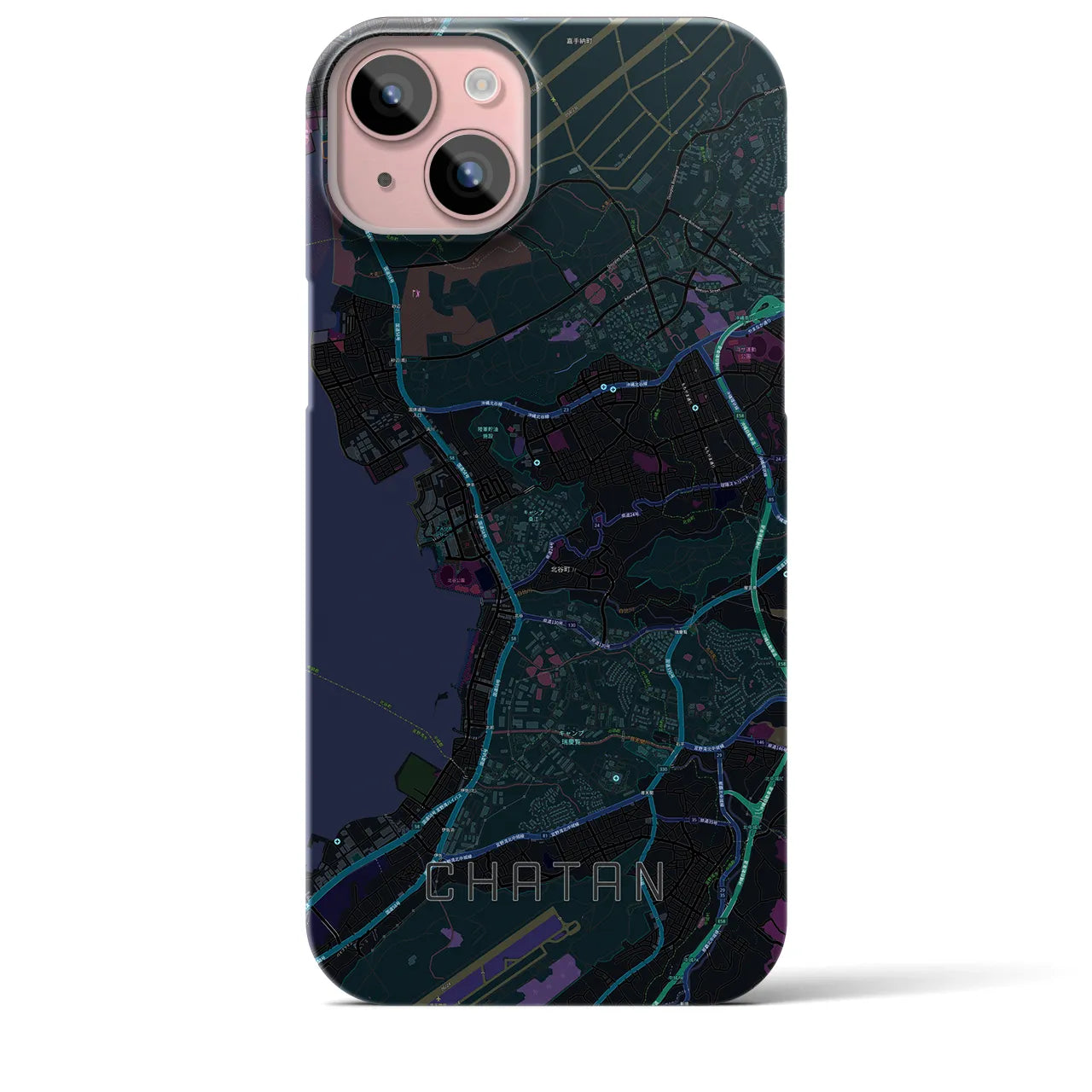 【北谷(沖縄県)】地図柄iPhoneケース(バックカバータイプ)