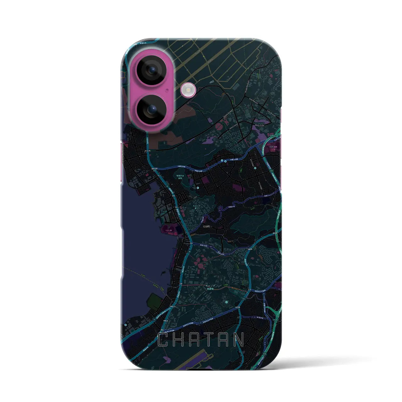 【北谷(沖縄県)】地図柄iPhoneケース(バックカバータイプ)