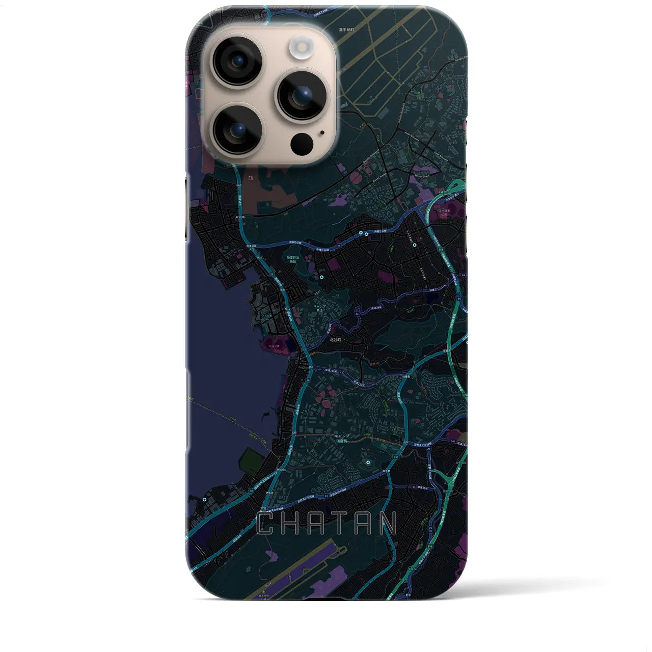 【北谷(沖縄県)】地図柄iPhoneケース(バックカバータイプ)