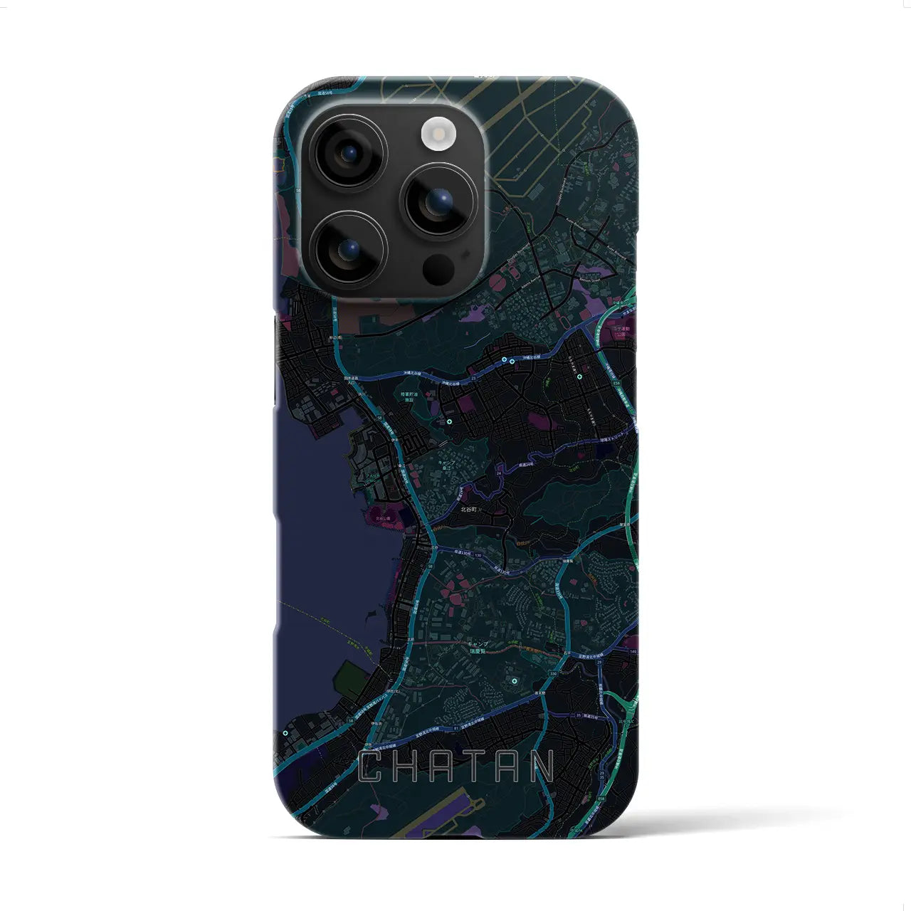【北谷(沖縄県)】地図柄iPhoneケース(バックカバータイプ)