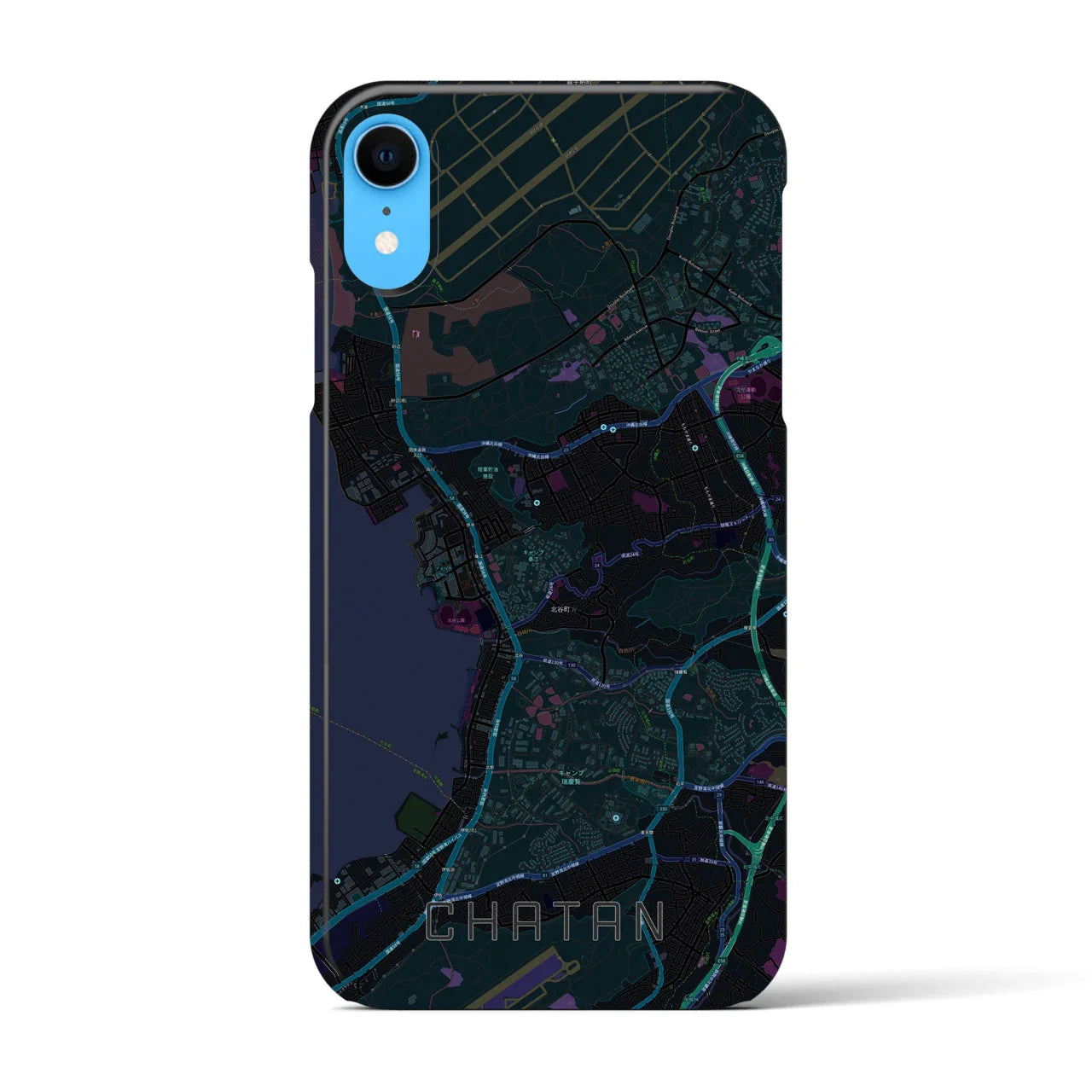【北谷(沖縄県)】地図柄iPhoneケース(バックカバータイプ)