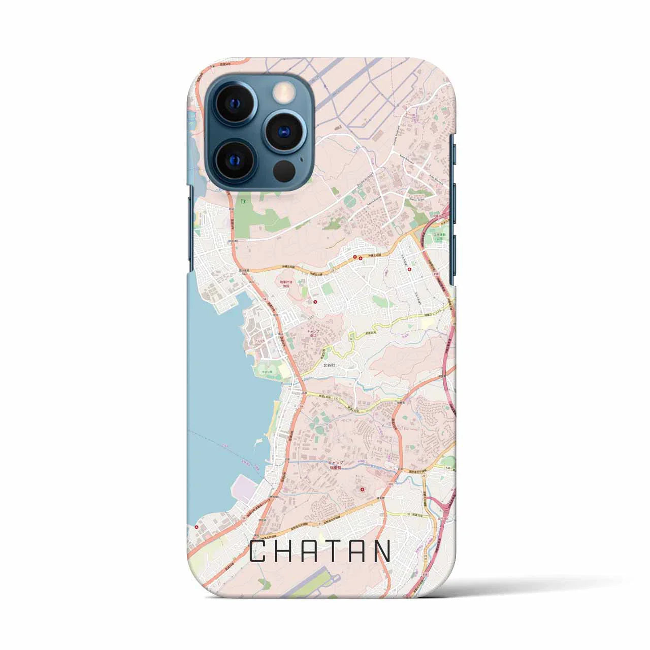 【北谷(沖縄県)】地図柄iPhoneケース(バックカバータイプ)