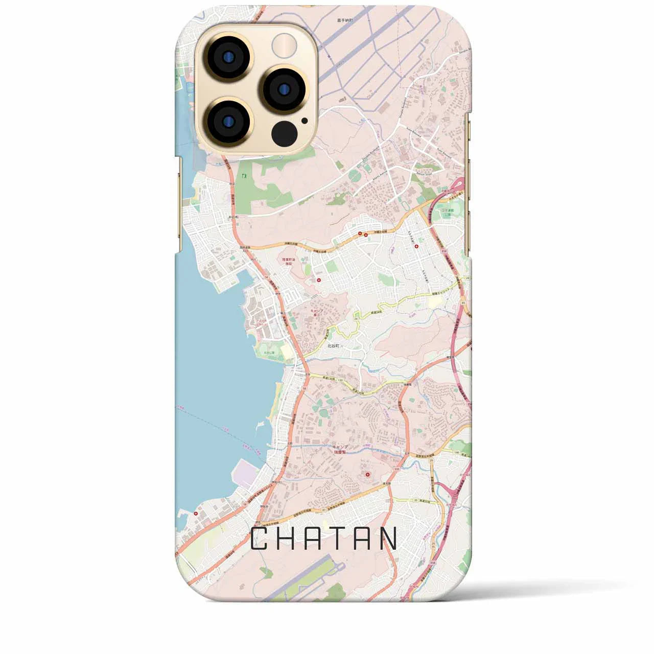 【北谷(沖縄県)】地図柄iPhoneケース(バックカバータイプ)