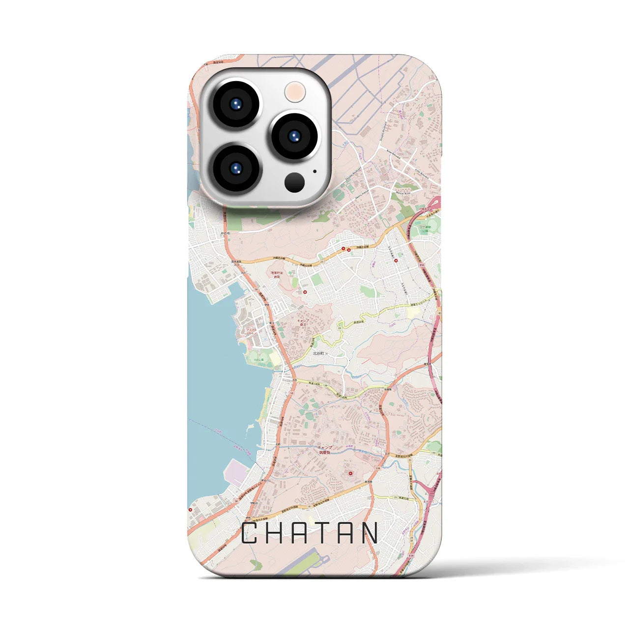 【北谷(沖縄県)】地図柄iPhoneケース(バックカバータイプ)