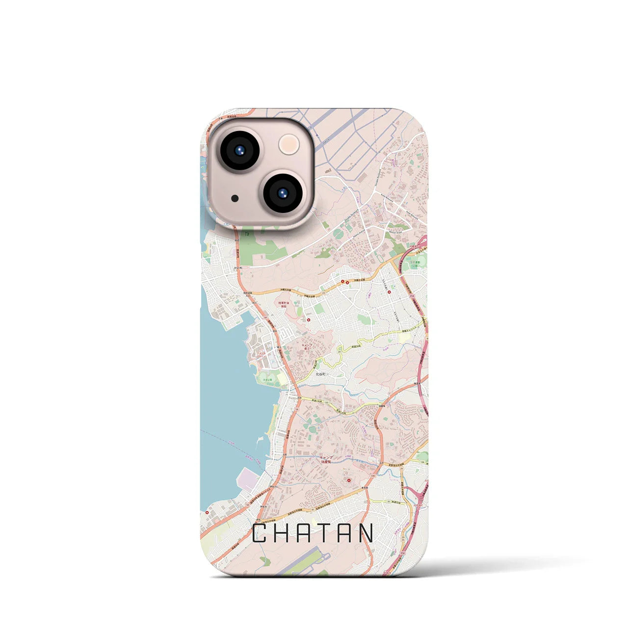 【北谷(沖縄県)】地図柄iPhoneケース(バックカバータイプ)