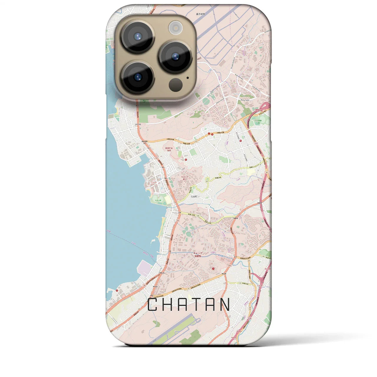 【北谷(沖縄県)】地図柄iPhoneケース(バックカバータイプ)