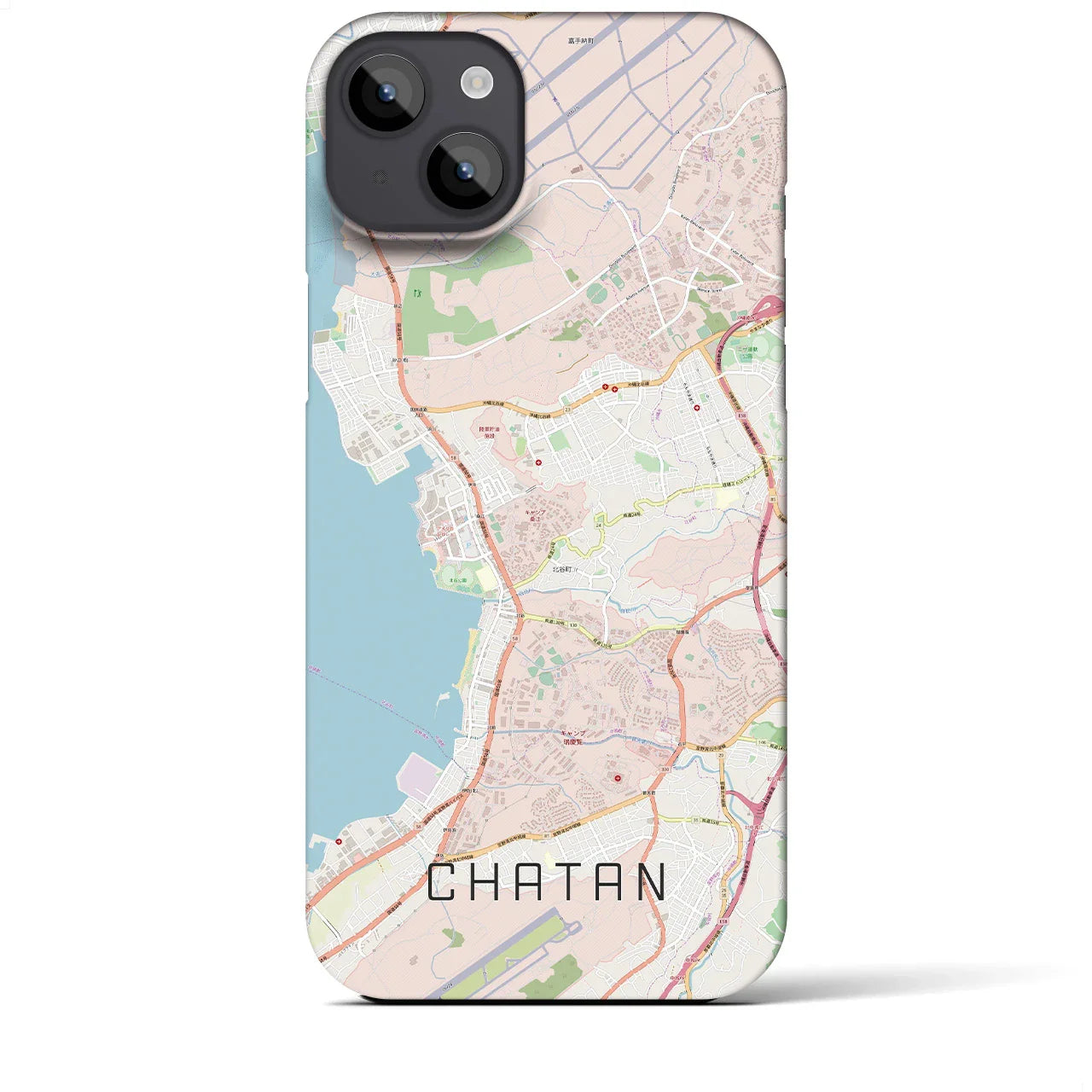 【北谷(沖縄県)】地図柄iPhoneケース(バックカバータイプ)