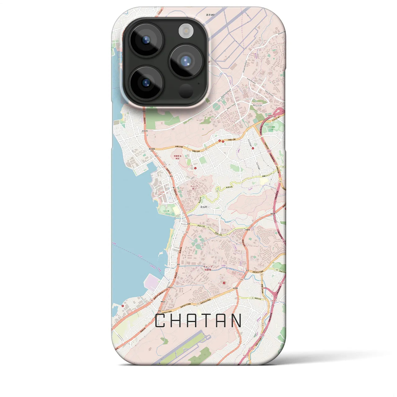 【北谷(沖縄県)】地図柄iPhoneケース(バックカバータイプ)