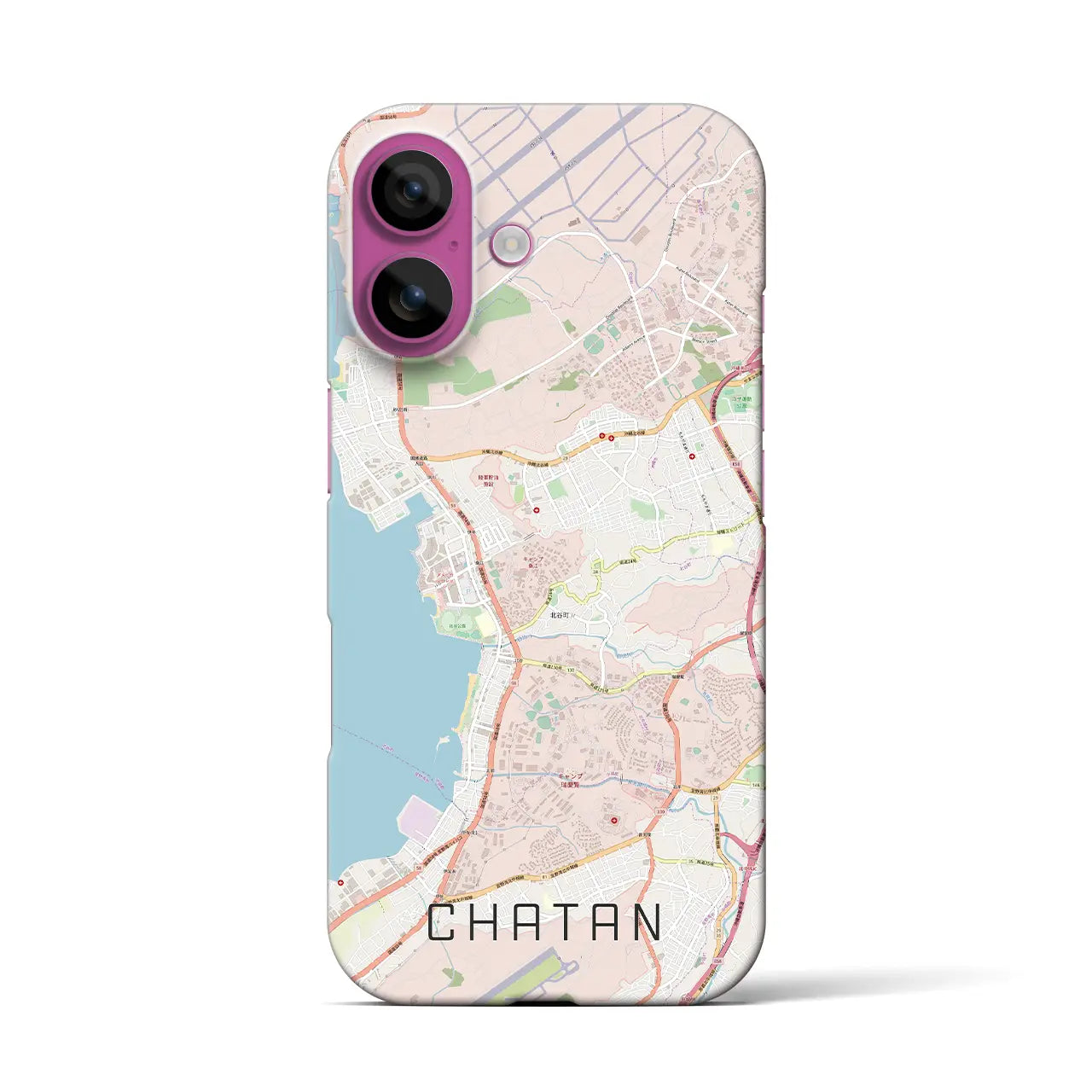 【北谷(沖縄県)】地図柄iPhoneケース(バックカバータイプ)