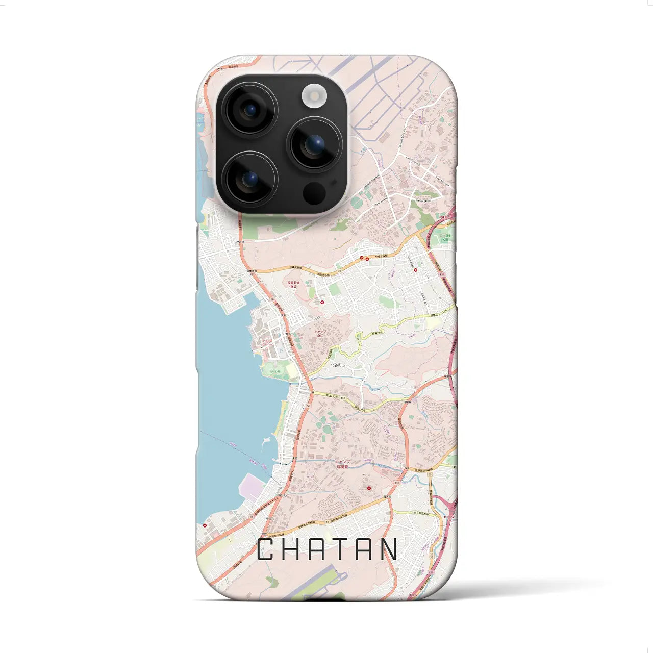 【北谷(沖縄県)】地図柄iPhoneケース(バックカバータイプ)