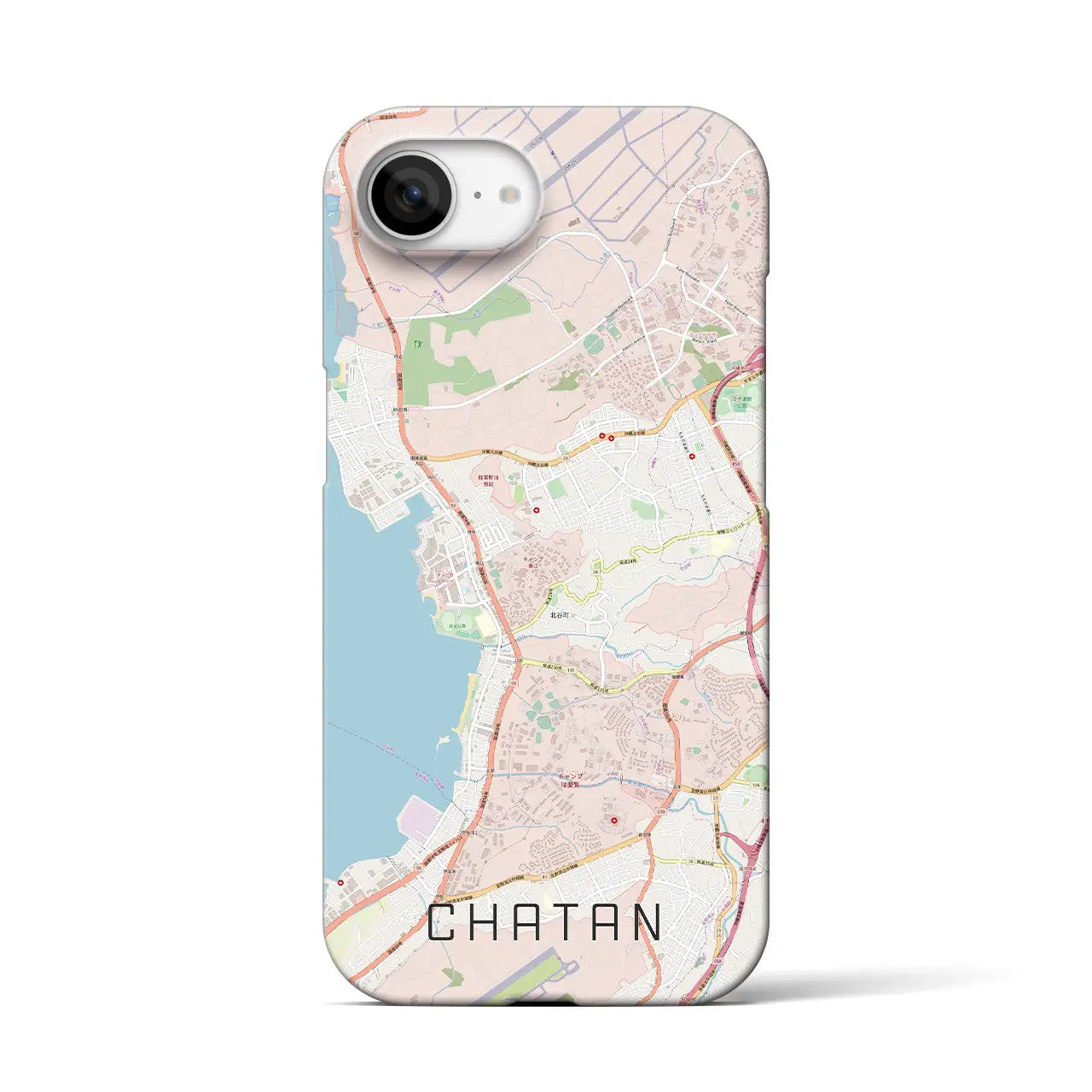 【北谷(沖縄県)】地図柄iPhoneケース(バックカバータイプ)
