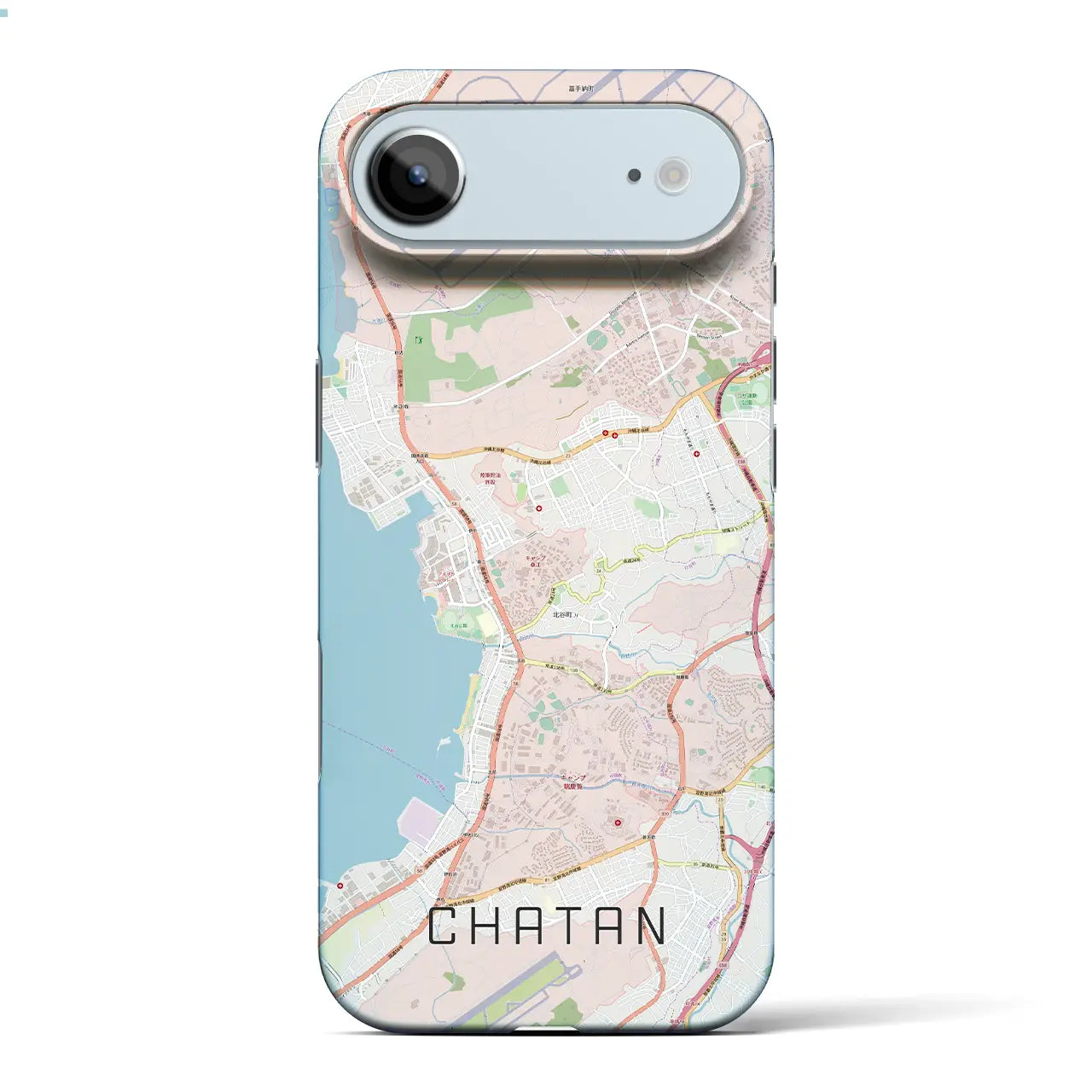 【北谷(沖縄県)】地図柄iPhoneケース(バックカバータイプ)