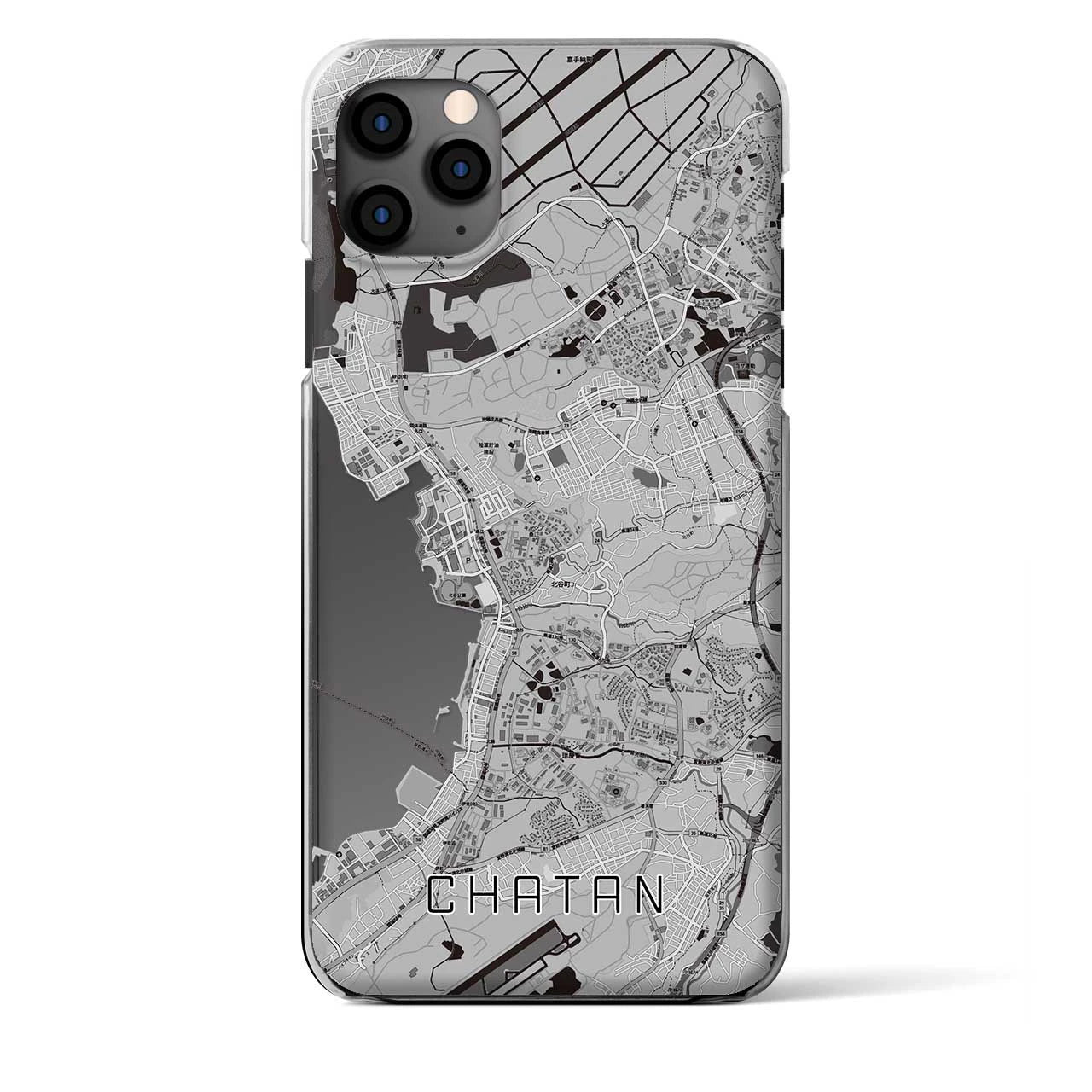 【北谷(沖縄県)】地図柄iPhoneケース(クリアタイプ)