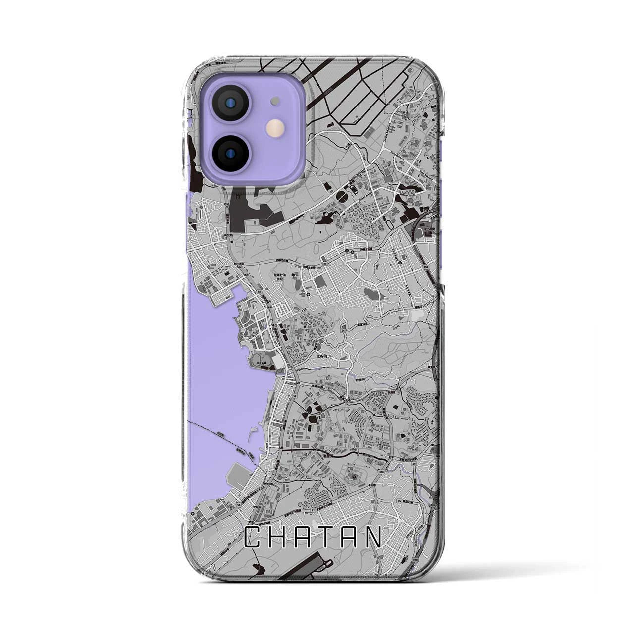 【北谷(沖縄県)】地図柄iPhoneケース(クリアタイプ)