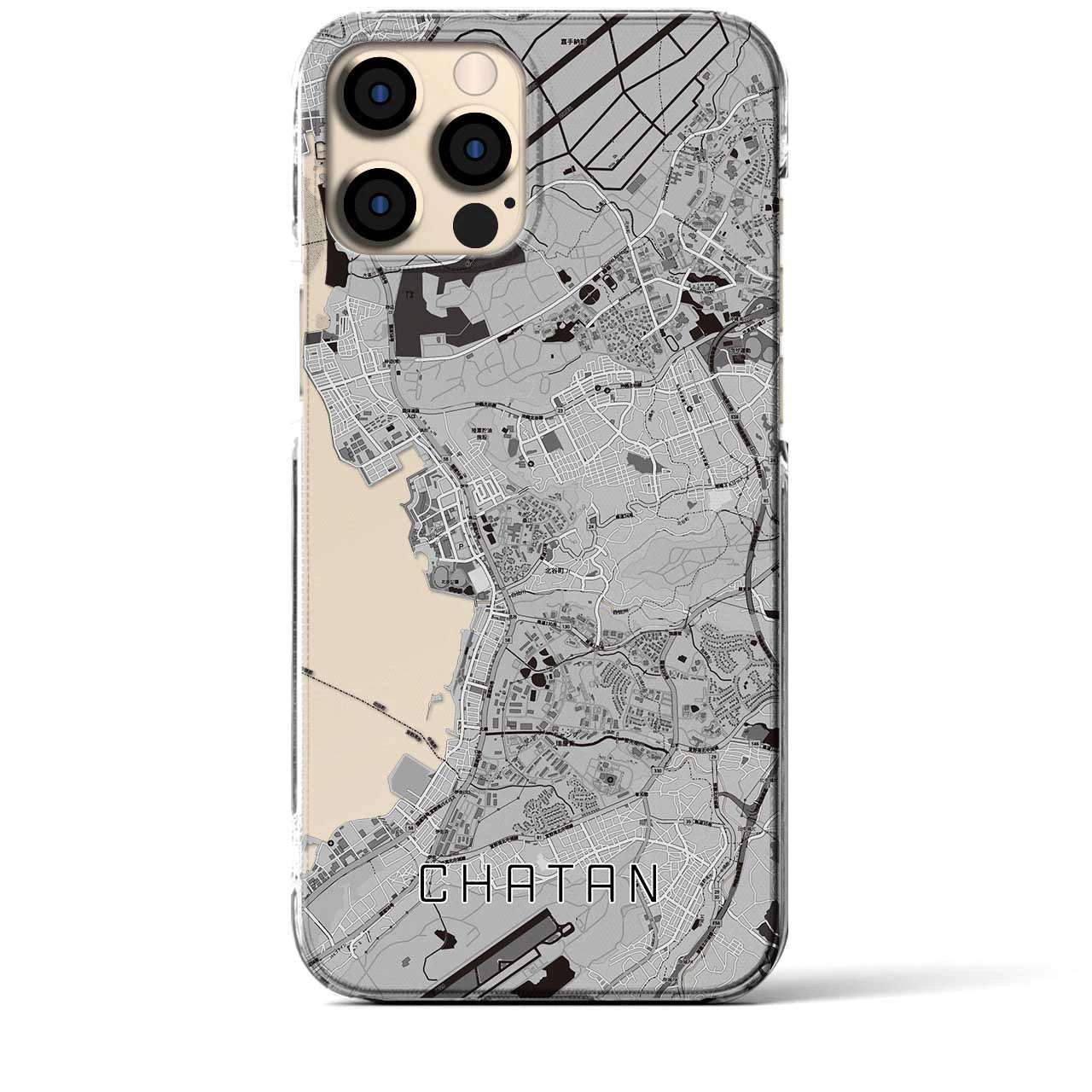 【北谷(沖縄県)】地図柄iPhoneケース(クリアタイプ)