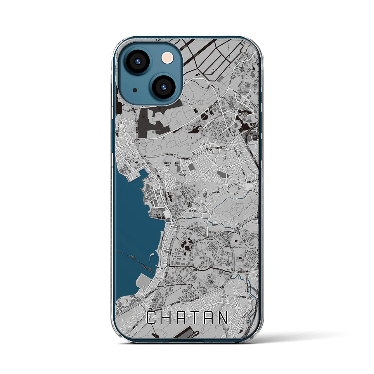 【北谷(沖縄県)】地図柄iPhoneケース(クリアタイプ)