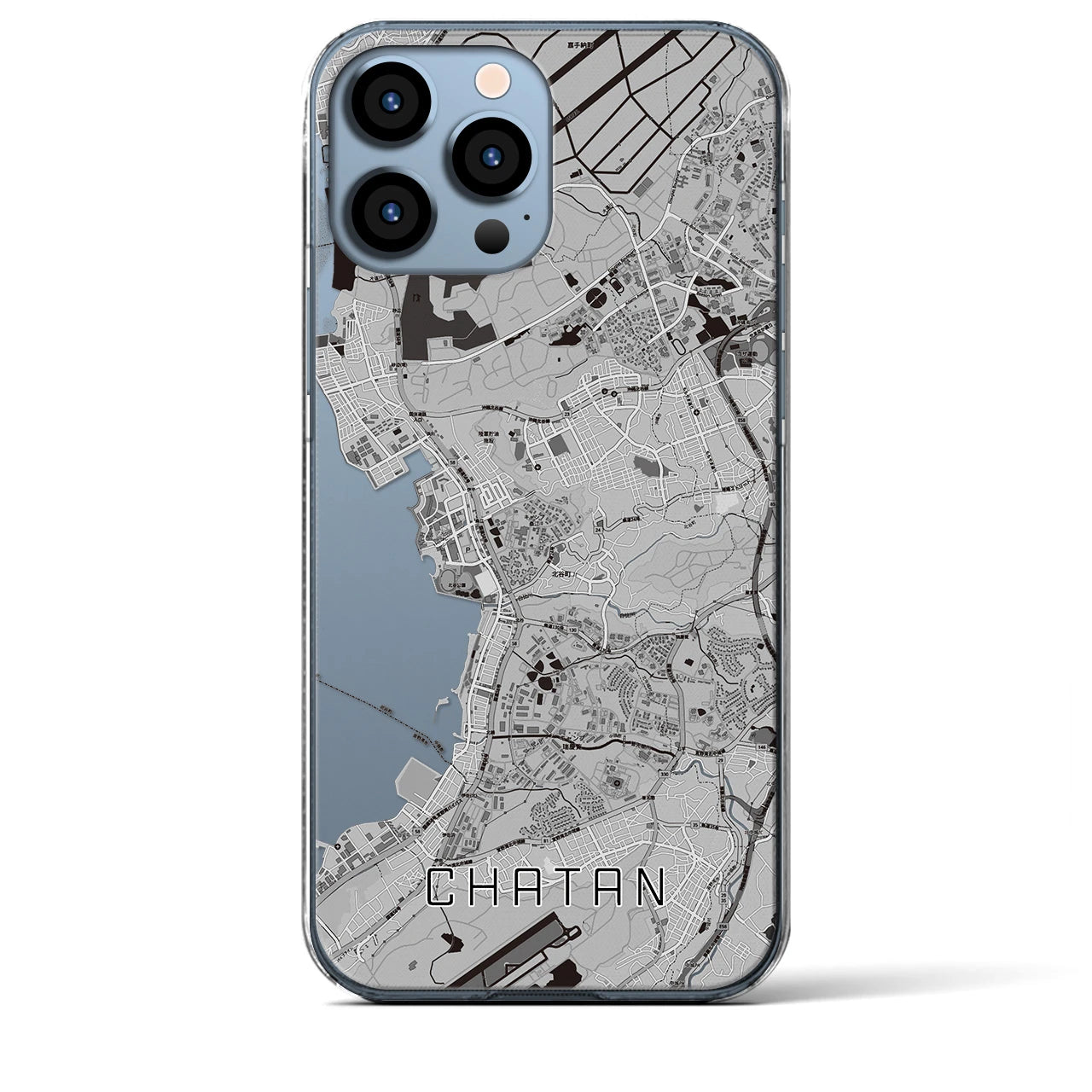 【北谷(沖縄県)】地図柄iPhoneケース(クリアタイプ)