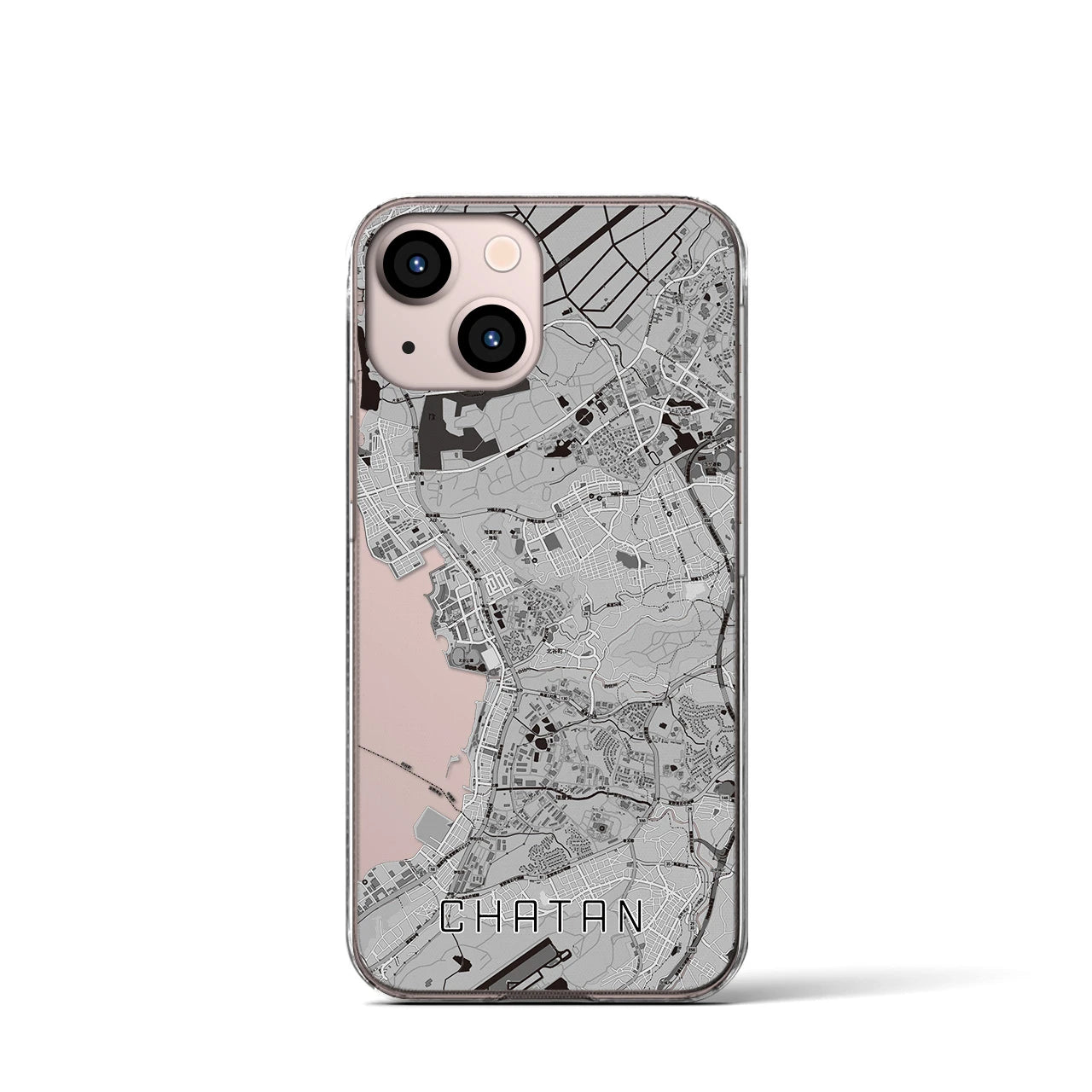 【北谷(沖縄県)】地図柄iPhoneケース(クリアタイプ)