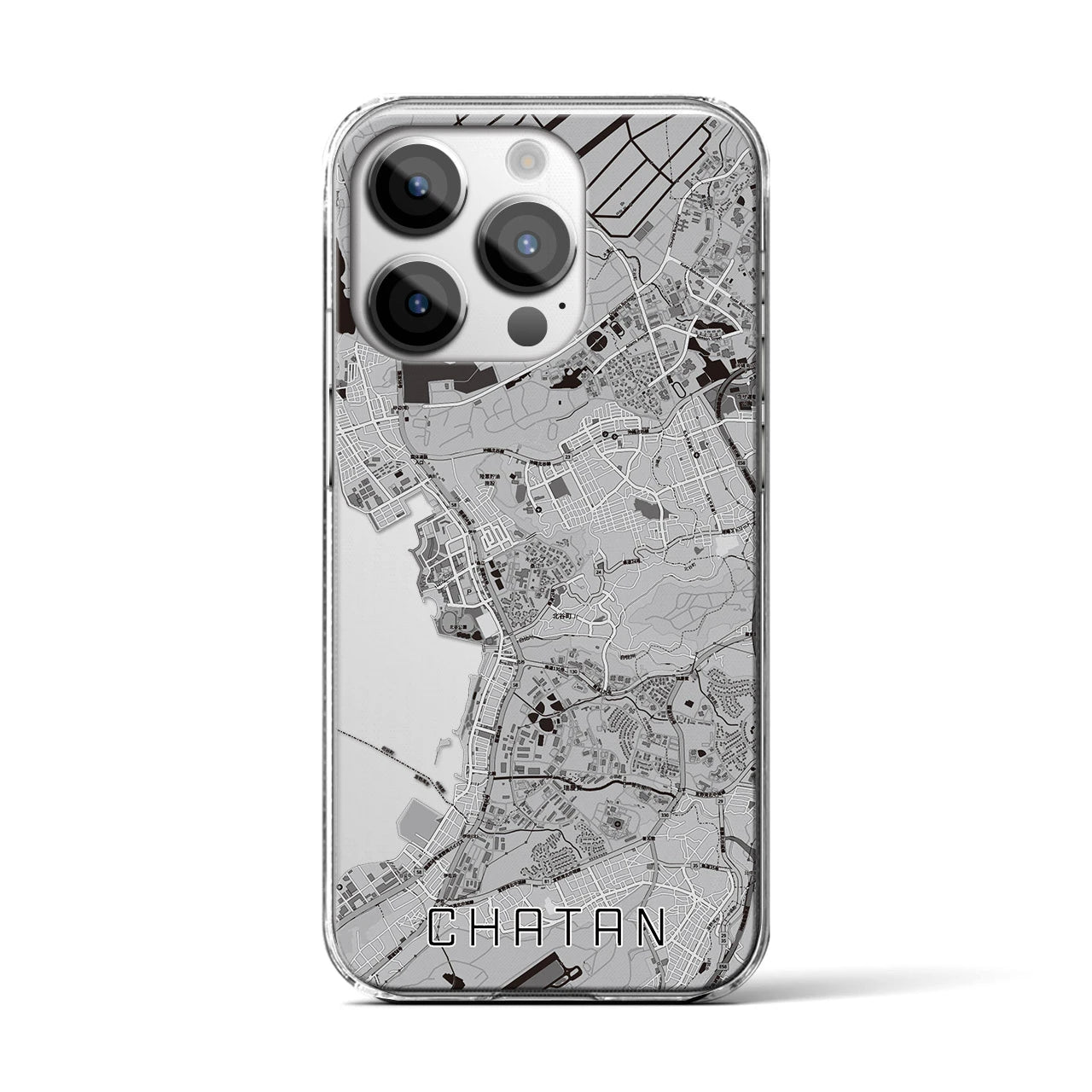 【北谷(沖縄県)】地図柄iPhoneケース(クリアタイプ)