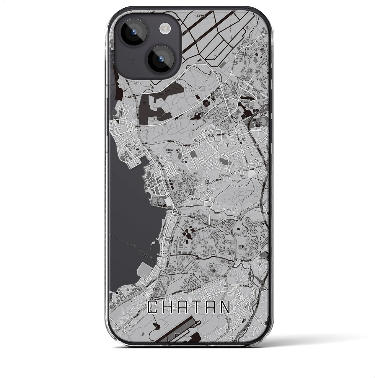 【北谷(沖縄県)】地図柄iPhoneケース(クリアタイプ)