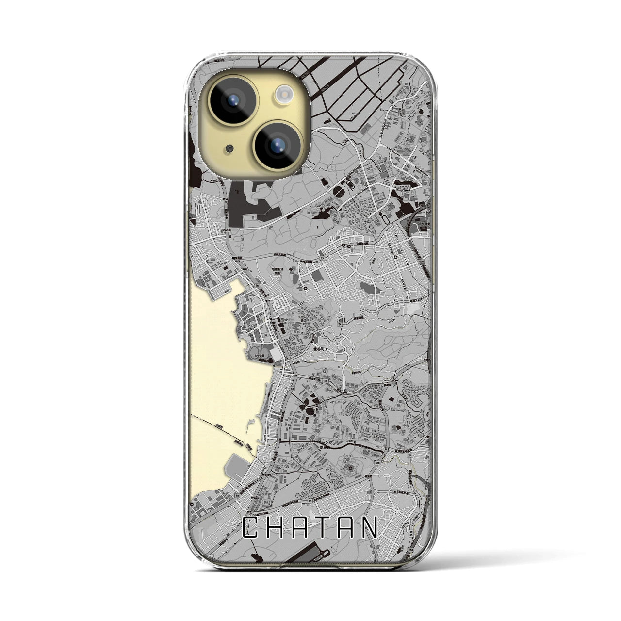 【北谷(沖縄県)】地図柄iPhoneケース(クリアタイプ)