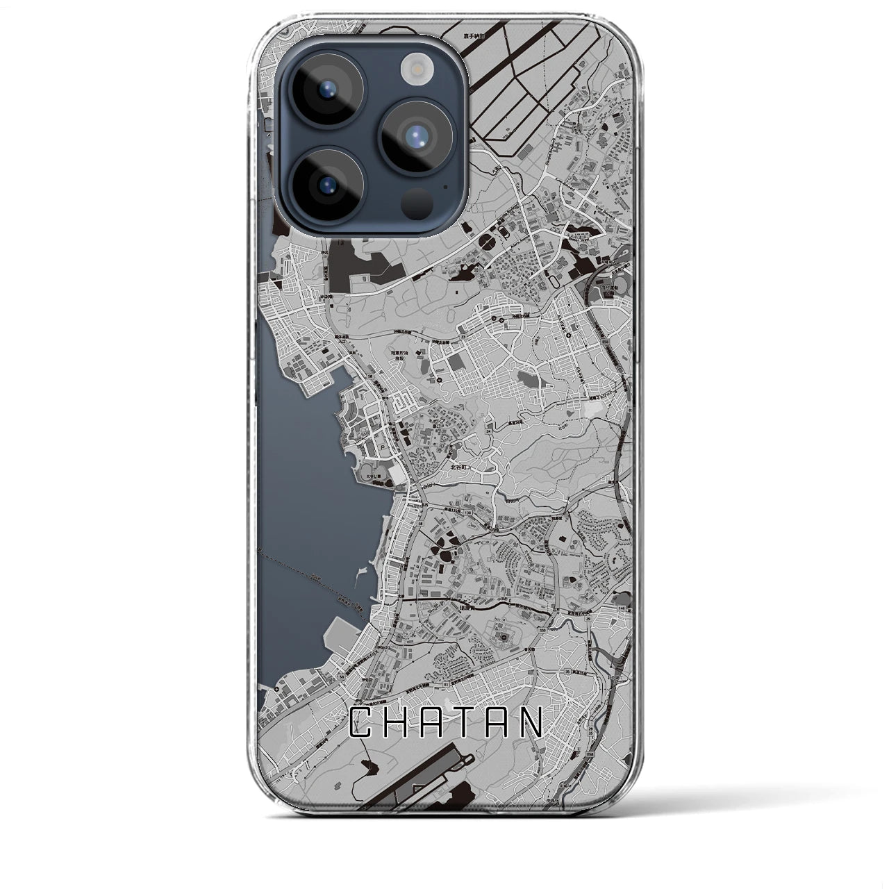 【北谷(沖縄県)】地図柄iPhoneケース(クリアタイプ)