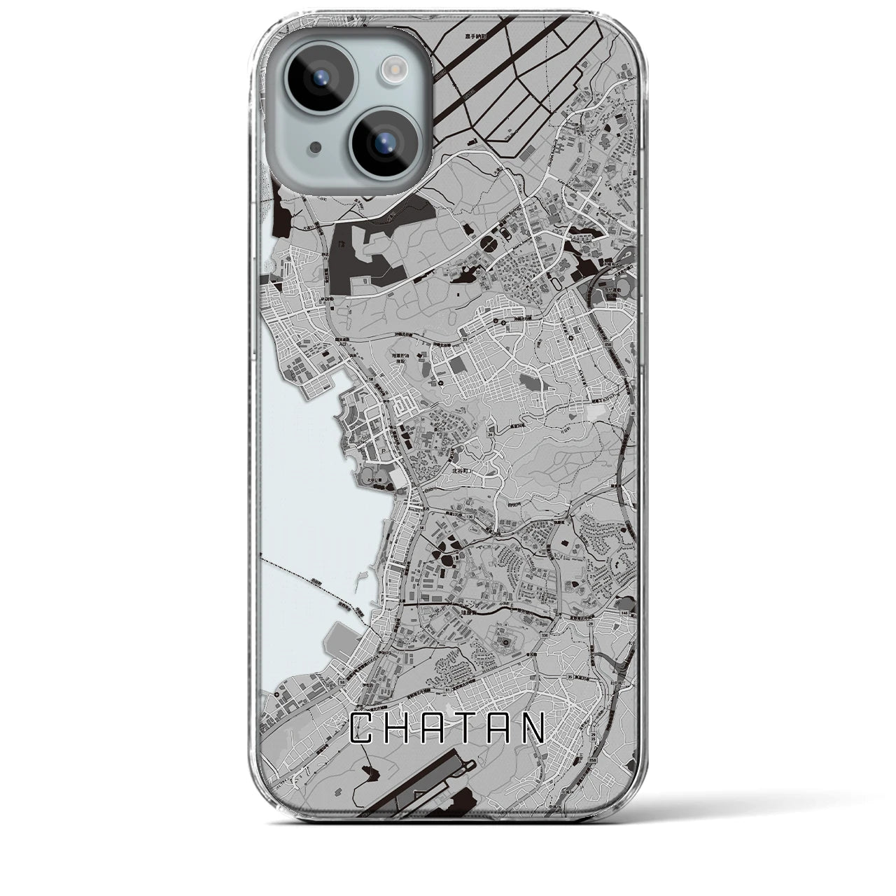 【北谷(沖縄県)】地図柄iPhoneケース(クリアタイプ)