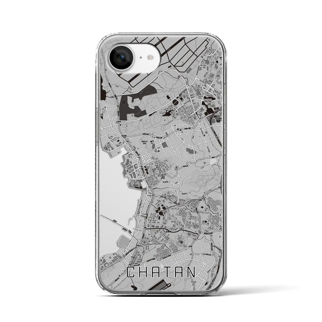 【北谷(沖縄県)】地図柄iPhoneケース(クリアタイプ)