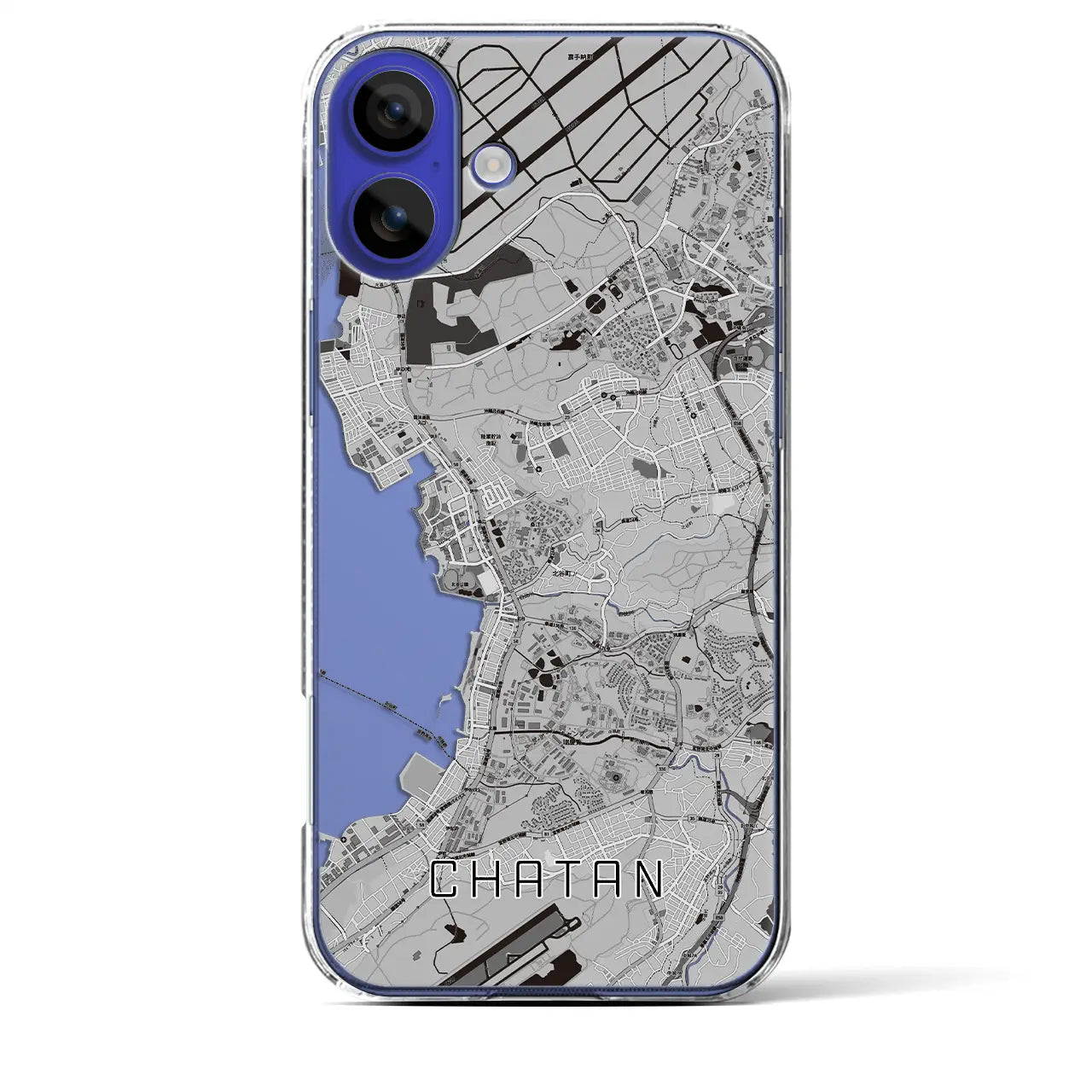 【北谷(沖縄県)】地図柄iPhoneケース(クリアタイプ)