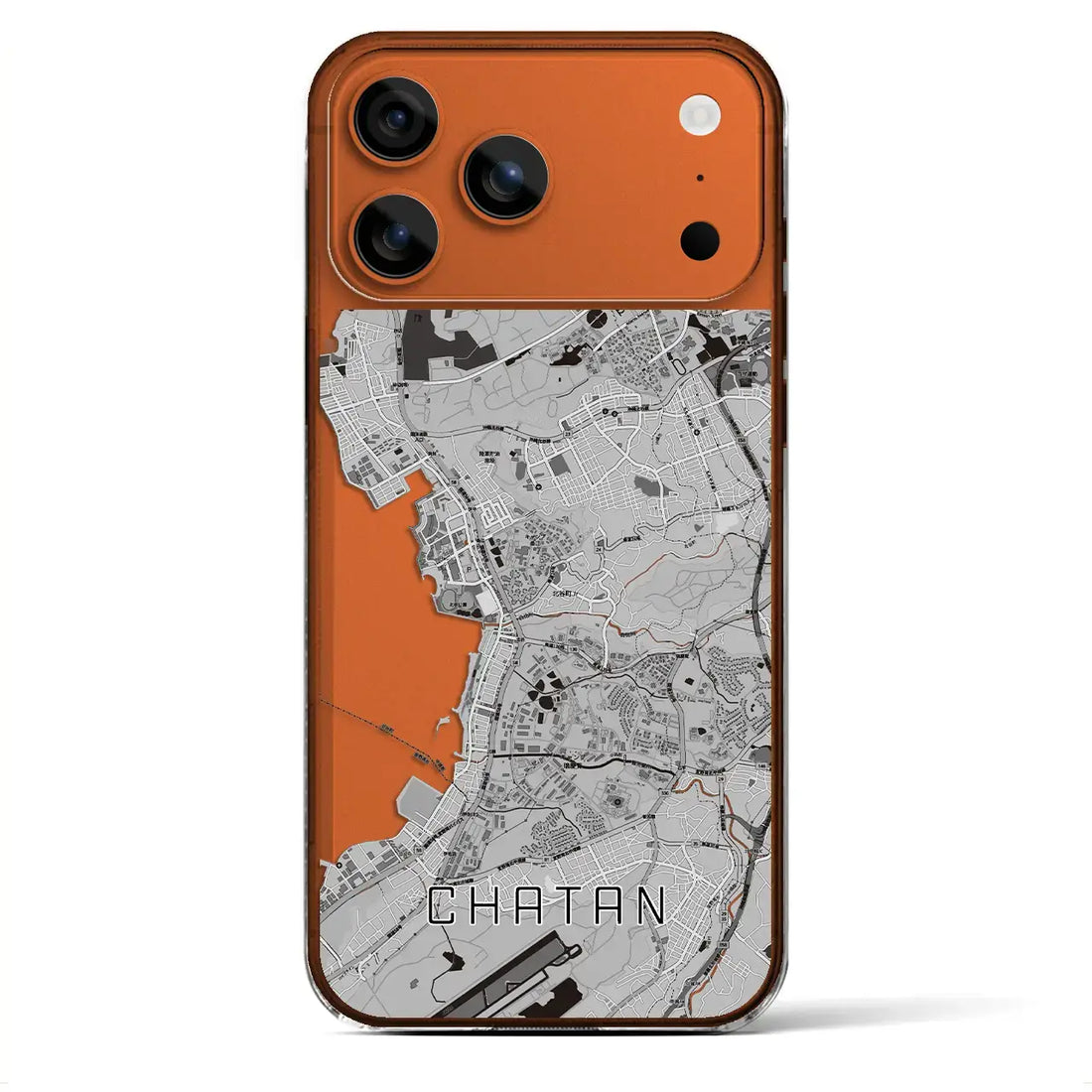 【北谷(沖縄県)】地図柄iPhoneケース(クリアタイプ)