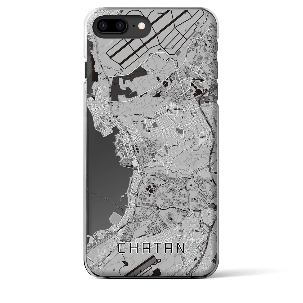 【北谷(沖縄県)】地図柄iPhoneケース(クリアタイプ)