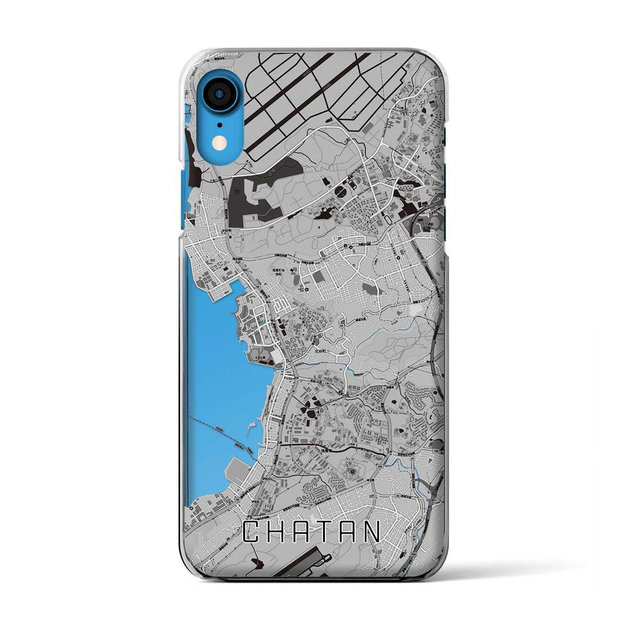 【北谷(沖縄県)】地図柄iPhoneケース(クリアタイプ)