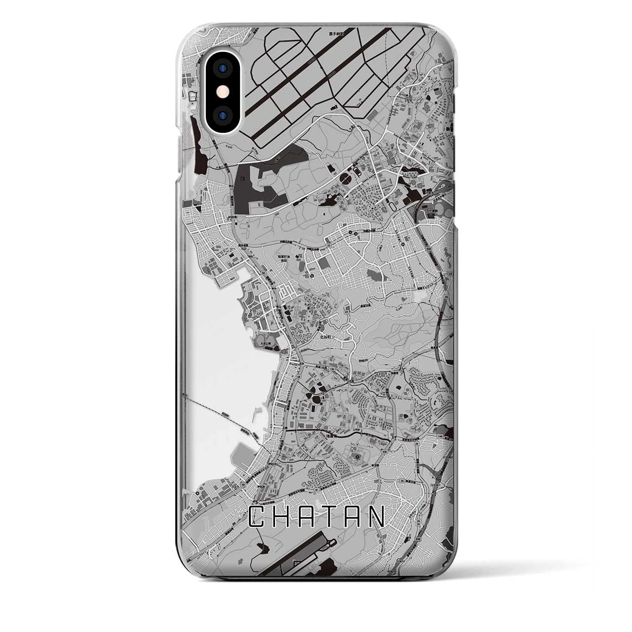 【北谷(沖縄県)】地図柄iPhoneケース(クリアタイプ)