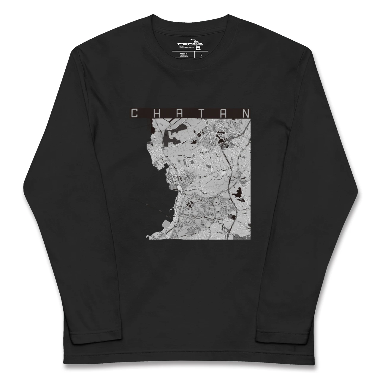 【北谷(沖縄県)】地図柄ロングスリーブTシャツ