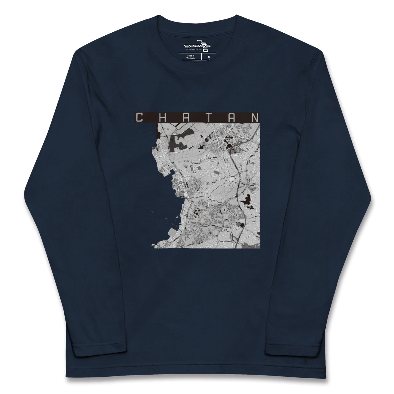 【北谷(沖縄県)】地図柄ロングスリーブTシャツ