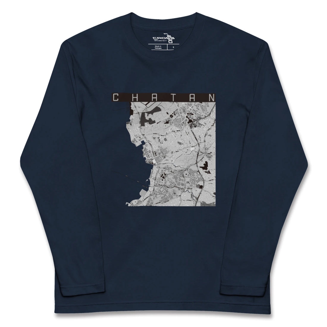 【北谷(沖縄県)】地図柄ロングスリーブTシャツ